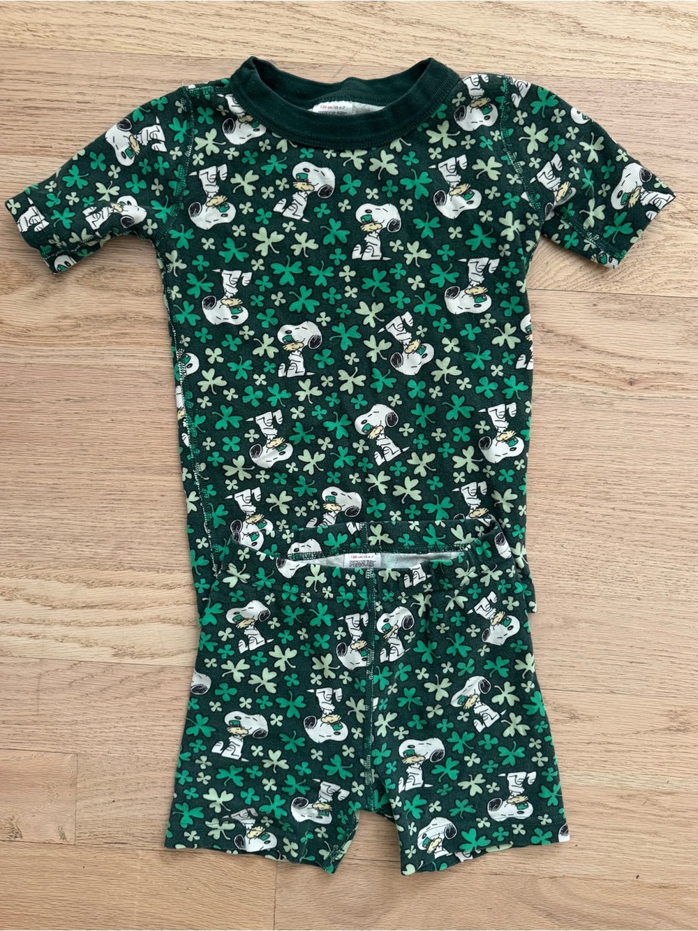 GU Hanna Andersson Snoopy St. Patrick’s Day Pajamas, Size 6-7